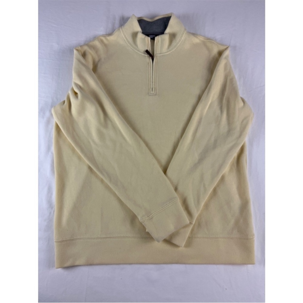 Lands' End Yellow Knit Quarter Zip Pullover